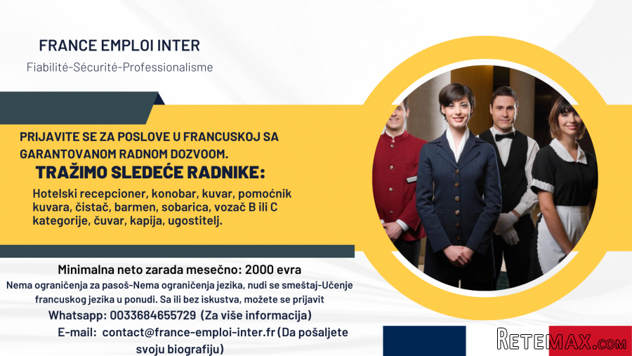 Prijavite se za hotelske poslove u Francuskoj - Garantovana