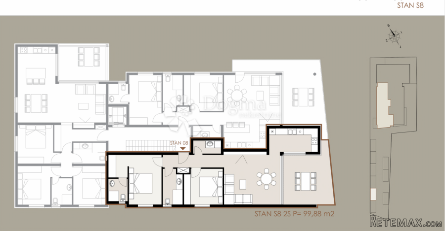 Privlaka-99,88m2 , 80m od mora - 2