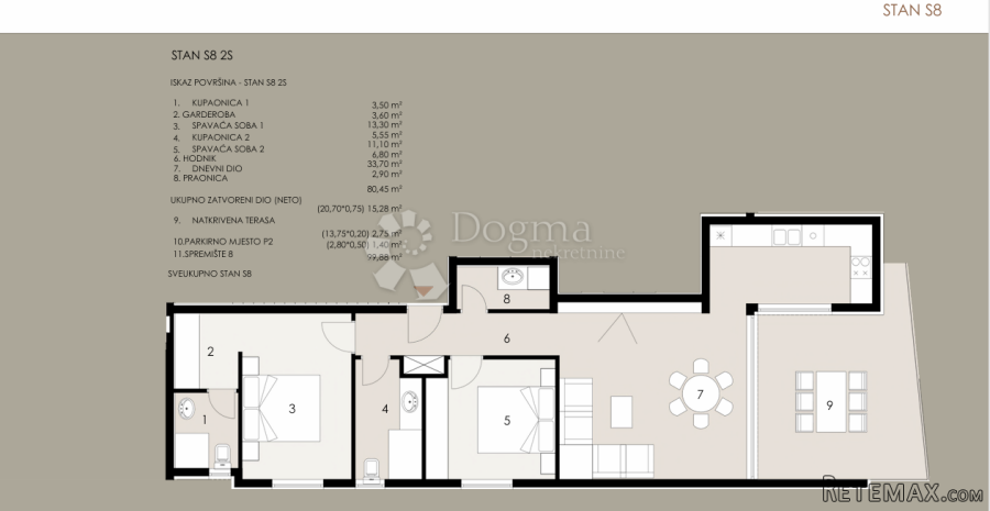 Privlaka-99,88m2 , 80m od mora - 3