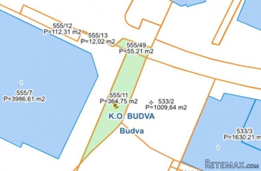 Urbanizovana parcela u centru Budve