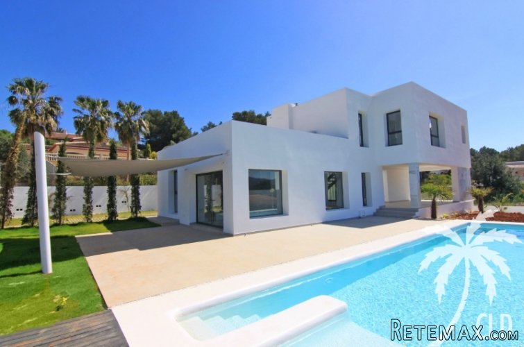 Modern villa under construction near completion located on..