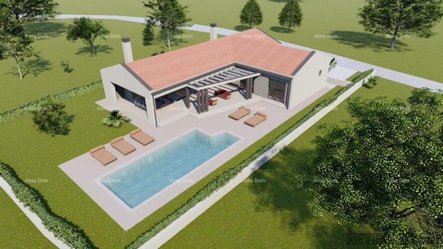 Marčana, Građevinsko zemljište, 845 m2, s projektom i do.. - 2