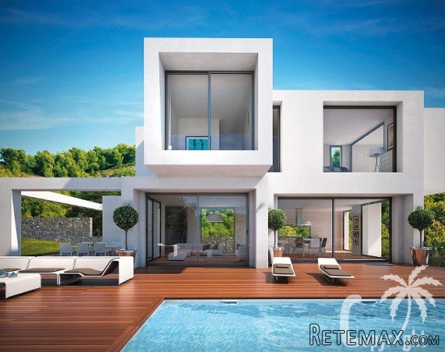 Villa in cubic design, equipped with all the luxury..