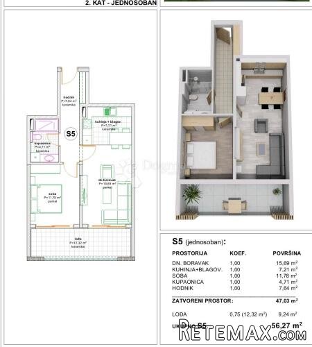 Makarska Novogradnja 2soban 56m2 (2min. pješke od mora) - 2