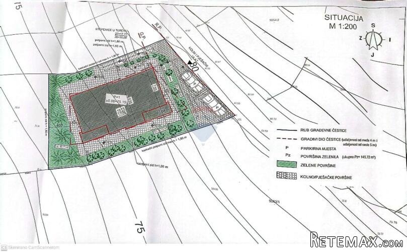 Crikvenica- građevinsko zemljište 400m do mora sa idejnim pr