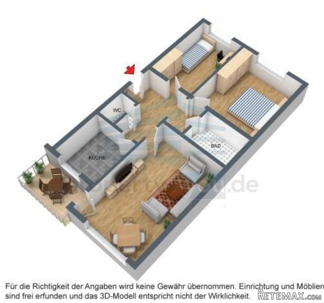 Moblierte und sonnige 3 Zimmer Wohnung.. - 2