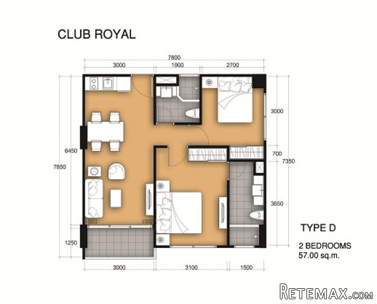 Near beach 2-bedroom apartment at Club..