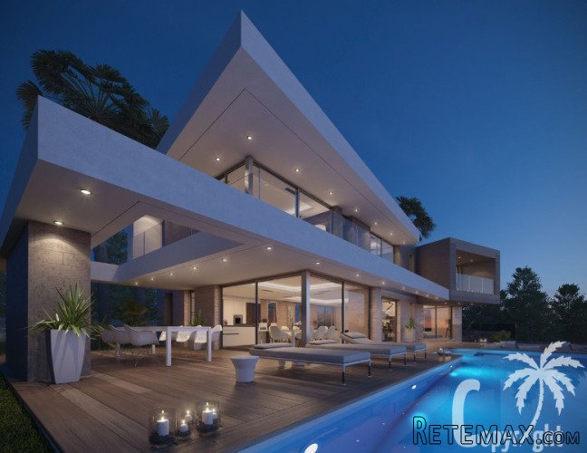 This contemporary villa with a surface area of less than..