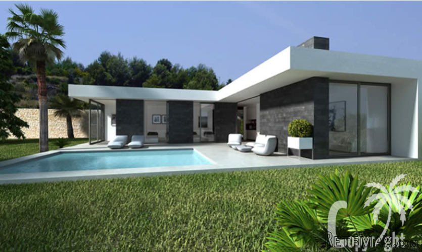 This modern design villa has a plot of 900 m² near..