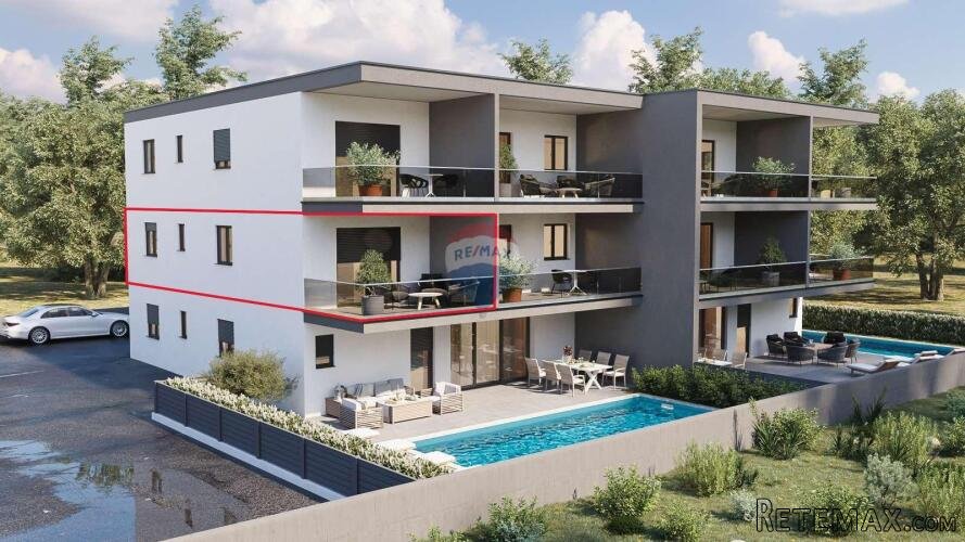 Istra, Novigrad – dvosoban stan na prvom katu s pogledom na