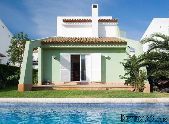 Modern detached house built on two floors on a completely..