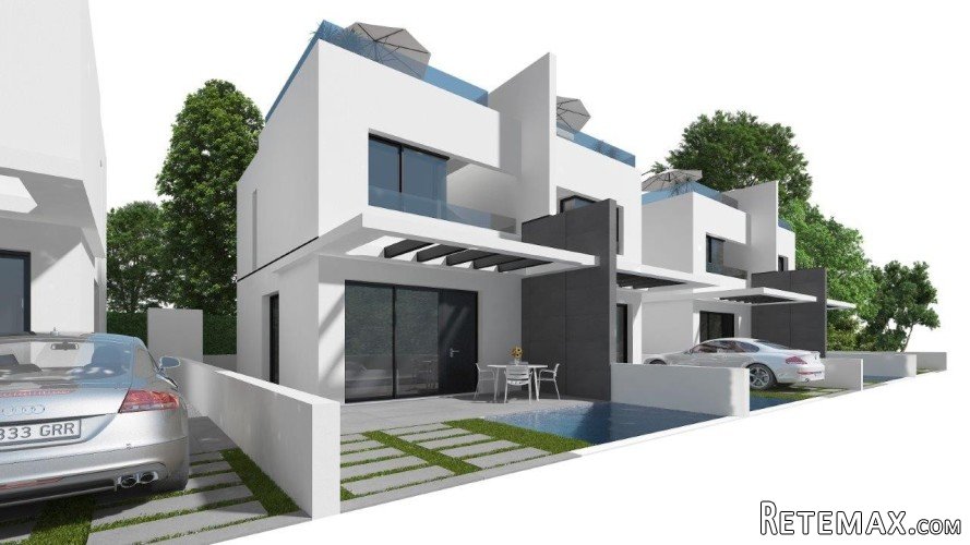 These modern homes are built in blocks of 4, making each..