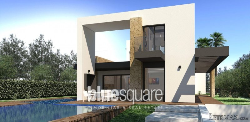 Modern design detached villa with sea..