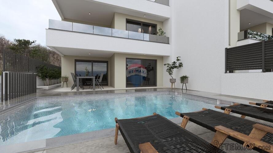 Otok Krk, Vrbnik - Apartman u prizemlju s bazenom i panorams - 2