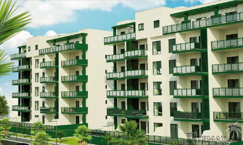 The residential complex consists of communal swimming..