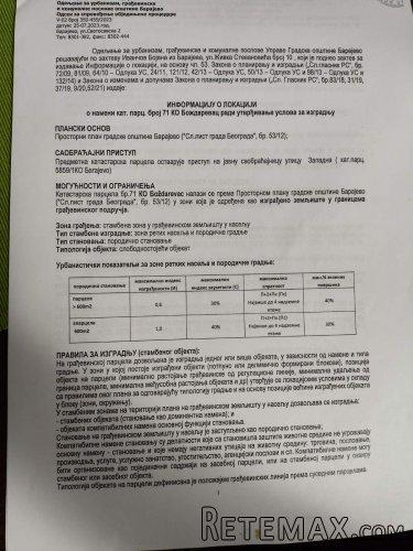 Placevi Barajevo od 8.74ara parcelisani 1/1 - 11