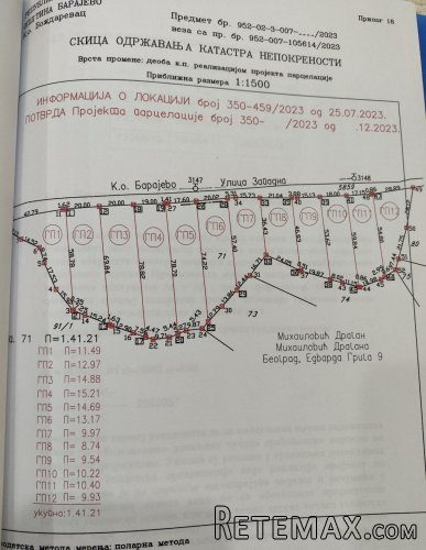 Placevi Barajevo od 8.74ara parcelisani 1/1 - 15