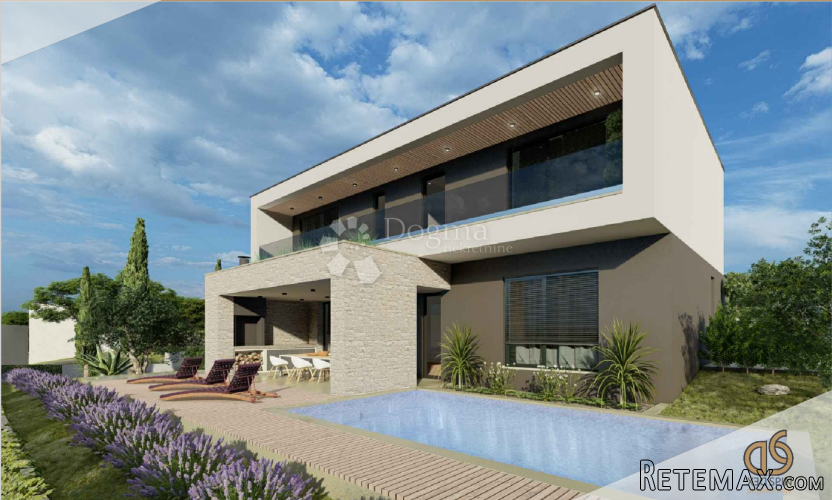 Prilika! Građevinsko zemljište s projektom i pogledom na mor