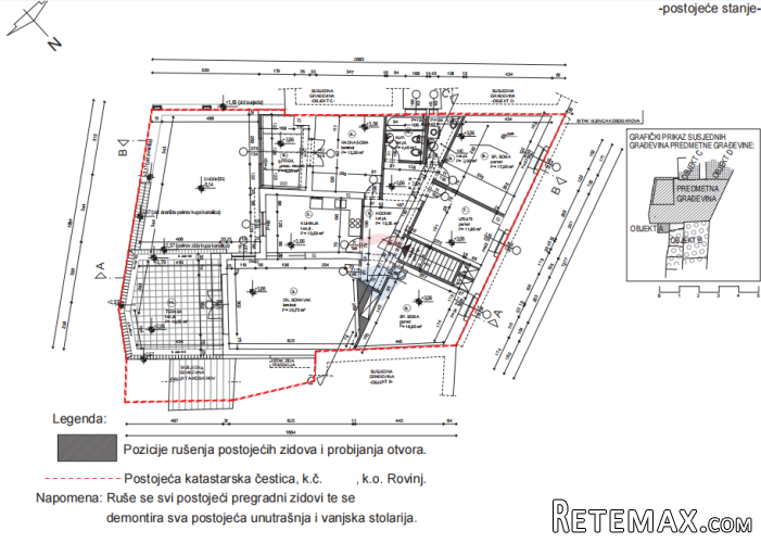 Rovinj,poslovno stambena zgrada u centru s projektom za pren - 2