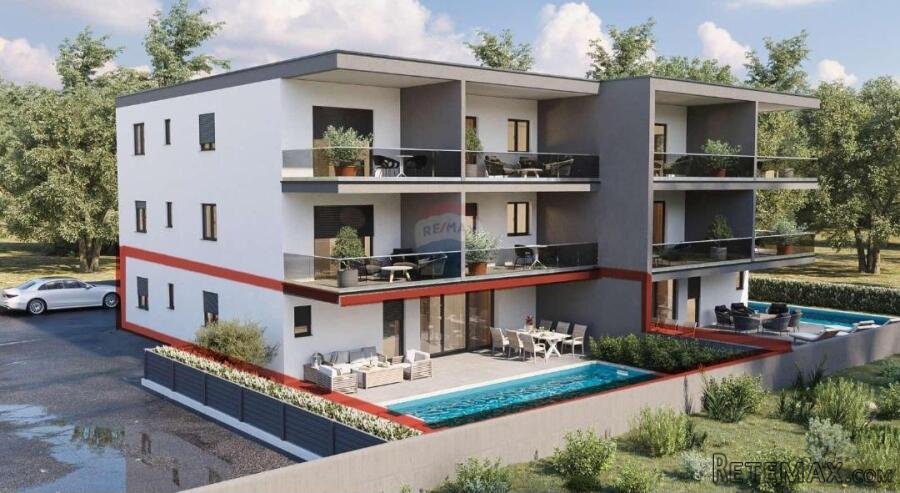 Istra,Novigrad-Stan u prizemlju s bazenom