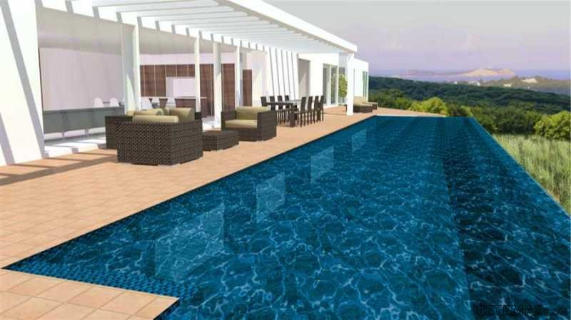 Plot with presented project an sea view
