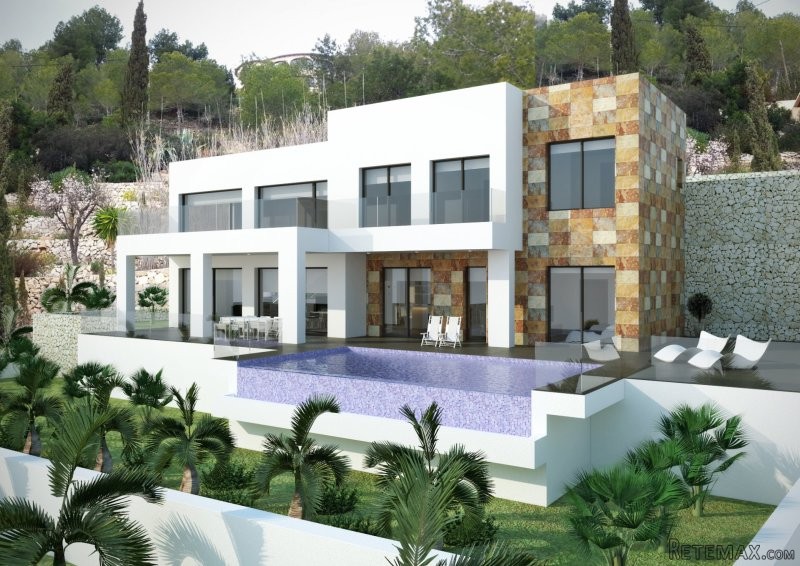 Modern luxury villa with panoramic sea..
