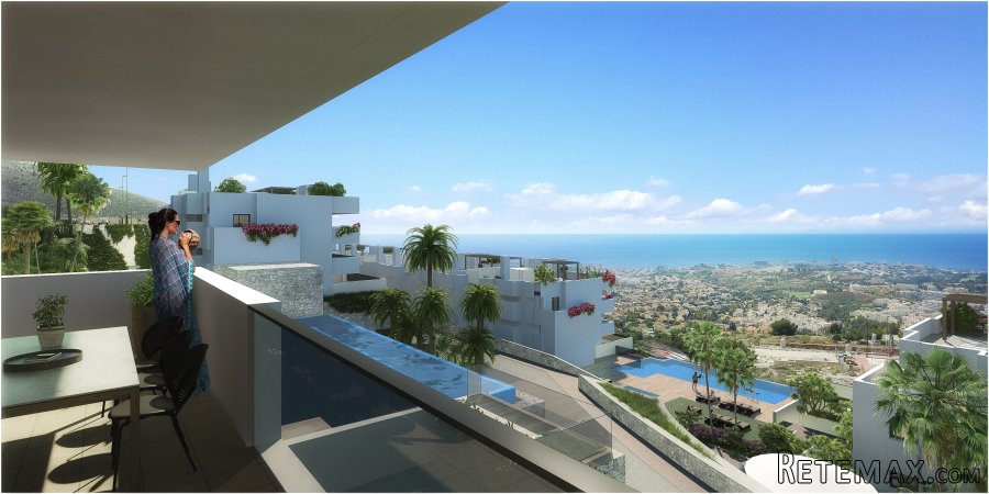 Högt beläget i Benalmadena med fantastisk utsikt över hav oc..