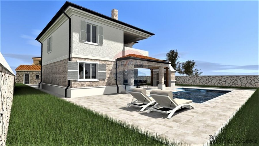 Otok Krk - Vrbnik, kuća s bazenom u izgradnji - 3