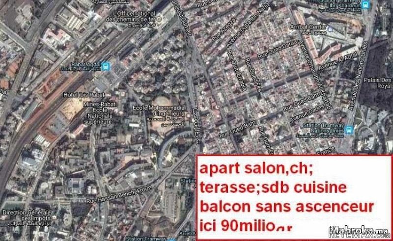 Appartement terasse cuisine sdb agdal