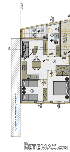 Novogradnja Pula-zapad (Veli Vrh) 53 m2, 1. kat - 2