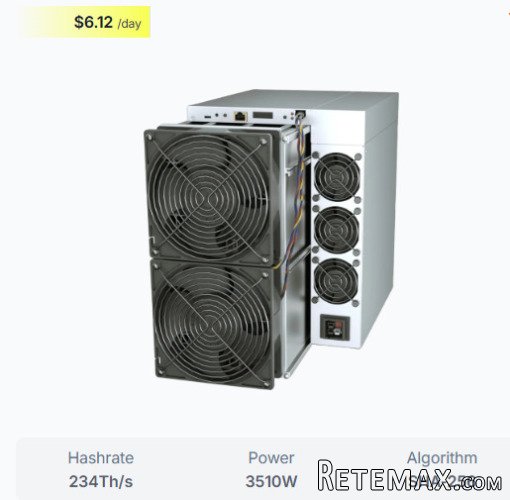 Bitmain Antminer S21 Pro 234Th SHA256 BTC Asic Miner $500