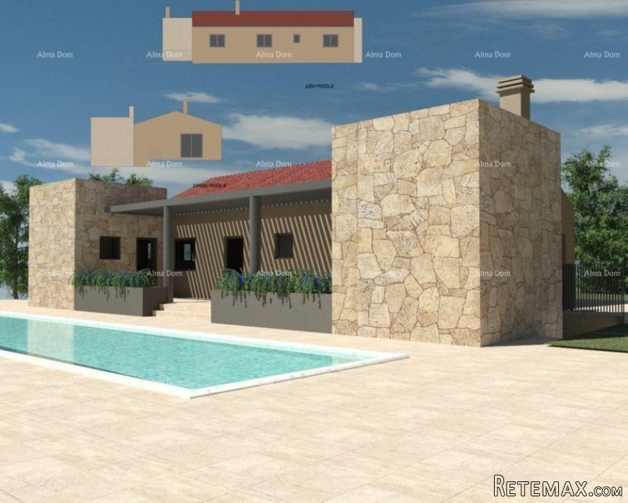 Građevinsko zemljište s projektom, blizina Marčane - 3
