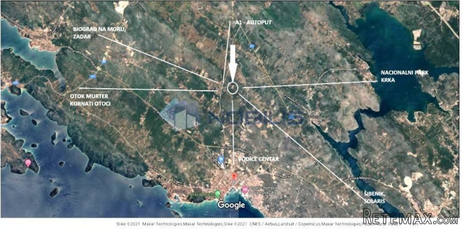 Šibenik, Vodice, građ. zemljište 15988 m2, maslinik, vl.. - 2