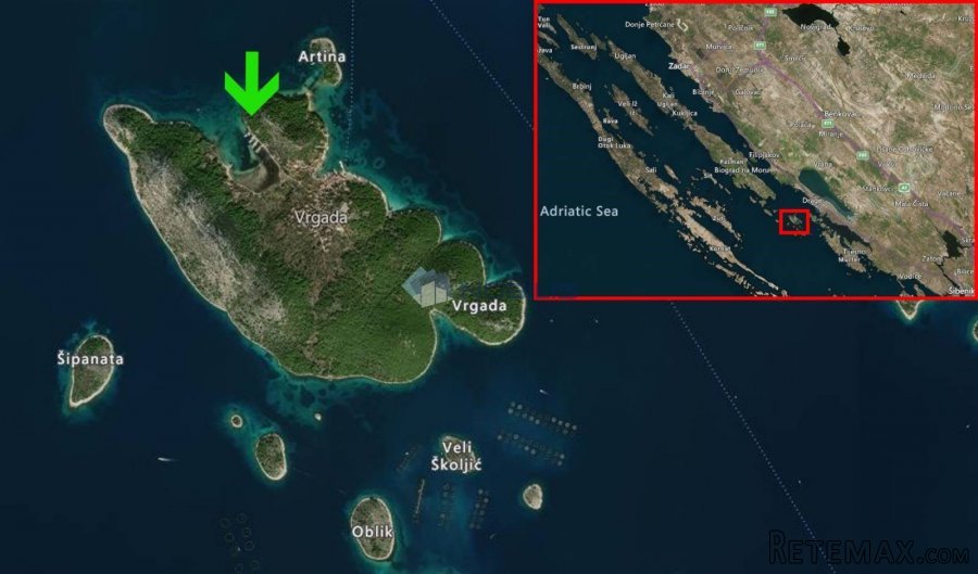 Zadar, Pakoštane, o. Vrgada, 550m2 uz more - 8