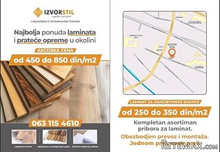 Laminat od 250 do 850 dinara po m2