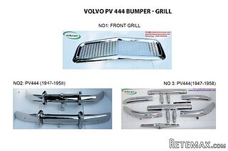 Bumper and grill for Classic Volvo PV 444 year 1947 to 1958 