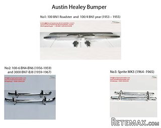 Austin Healey year 1953 to 1967 Bumper Parts for Classic