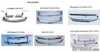 Fiat (1957 to 1975) Bumper Parts for Classic car